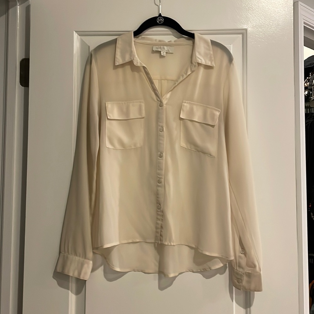Cream button down blouse